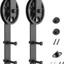 SMARTSTANDARD Sliding Barn Door Hardware Hangers 2pcs (Black) (Big Wheel Hangers)