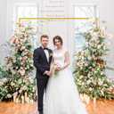 Wedding Arch 6.6FT x 6.6FT Square Backdrop Stand Gold Metal Balloon Arch Stand for Ceremony Wedding Arches for Ceremony Birthday Party Bridal Shower Anniversary Decoration