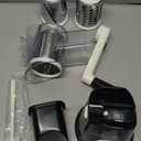 Cambom Rotary Cheese Grater Hand Crank Cheese Shredder for Fresh Cheese, Vegetable, Nuts,Non-slip Suction Base, Free Cleaning Brush Three Blades, Black