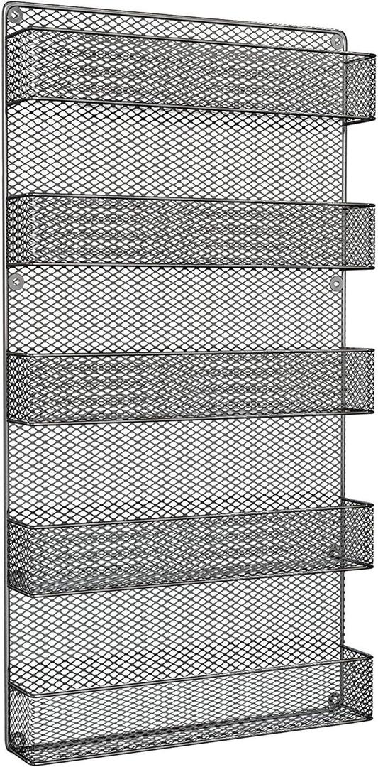 Spice Rack Organizer - Space-Saving Wall-Mount 5-Tier Wire Shelves for Pantry or Cabinets - Kitchen Organization and Storage by Home-Complete (Black) Spice Rack Organizer - Space-Saving Wall-Mount 5-Tier Wire Shelves for Pantry or Cabinets - Kitchen Organization and Storage by Home-Complete (Black)