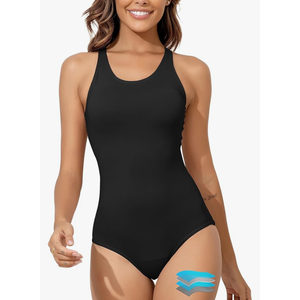 Beautikini Period Swimwear Women's One Piece Leak Proof Menstrual Bathing Suit Racerback Training Swimsuit for Teens Girls S