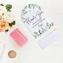 2 x Wedding SignsFlower Bar Sign, 5 x 7 Inch Arch Acrylic Sign, Wedding Sign for Ceremony and Reception, Wedding Supplies, Wedding Decoration (Eucalyptus)