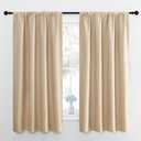 NICETOWN Room Darkening Curtains for Bedroom - Triple Weave Home Decoration Thermal Insulated Solid Window Drapes (Set of 2 Panels, 42 x 63 Inch, Biscotti Beige)