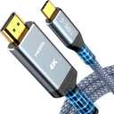 Highwings USB C to HDMI Cable 6FT(4K@60Hz), High Speed Type C to HDMI 2.0 Braided Cord, Thunderbolt 3/4/5 Compatible with iPhone 16/15 Series, MacBook Pro/Air, iPad, Surface, Galaxy, XPS (Grey)