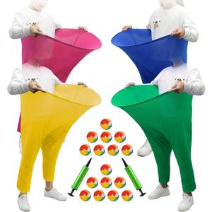 4-Color Team Granny Pants Yard Game with 16 Balls & 2 Pumps - Complete Adult Party Set for 8+ Players, Backyard & Outdoor Group Games for Family & Friends Gatherings