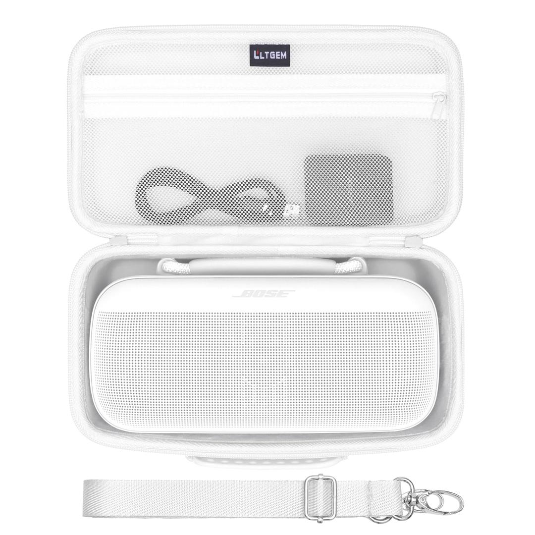 LTGEM Case Compatible with Bose SoundLink Max Portable Bluetooth Speakers with Shoulder Strap, White(Case Only)