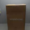 simplehuman 50 Liter / 13 Gallon Semi-Round Kitchen Step Trash Can with Secure Slide Lock, Black Plastic