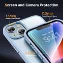 Miracase Magnetic for iPhone 14 Case 6.1 inch (Compatible with MagSafe)with 2X Screen Protectors Military-Grade Protection, Anti-Fingerprint Translucent Matte Phone Case Cover, Light Blue