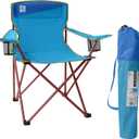 Folding Camping Chair, Lightweight with Dual Cup Holders, 23" W x 23" D x 37" H