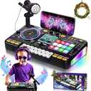 OZMI Kids DJ Music Mixer Table Board Set Toy with Microphone, Lights  Interactive Musical Toys for Ages 3-12 | 100+ Sounds, Piano Keys, Disco Mode, Rechargeable for Kids Boys & Girls