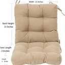 QILLOWAY Outdoor Chair Cushion for Patio Furniture, Waterproof Patio Cushions Set of 2 with Ties, Fade Resistant Replacement Pads for Outdoor Rocking Chairs,Beige,Sand,Camel
