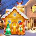 10FT Christmas Inflatables Outdoor Decorations, Inflatable Gingerbread House Decoration with LED Colored Lights, Inflatable Christmas Decorations Outdoor for Yard Lawn Garden