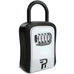 Key Lock Box Outdoor with Code  Realtor Security Lockbox for Spare Keys Outside  Rudy Run Combination Keybox for Home, Office, Garage, Apartment, and Airbnb - 1Pack (1-PACK)