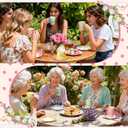 125 Pcs Tea Party Favors Set Floral Paper Teacups with Saucers, Vintage Style Tea Spoons, Disposable Spring Party Supplies for Hot or Cold Drinks, Ideal for Birthday Baby Shower Bridal