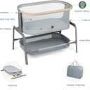 Maxi-Cosi Iora Baby Bassinets Bedside Sleeper, Portable Bassinet, Infant Bedside Sleeper Crib, Height Adjustable, Breathable Mesh, Large Storage Basket, Classic Slate