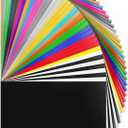 HTV Heat Transfer Vinyl Bundle 37Pack 12" x 10" Vinyl Sheets,Iron On Vinyl for Cricut & Heat Press Machine,More Than 20 Assorted Colors for DIY Fabrics T-Shirts