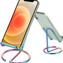 ROPOSY Cell Phone Stand for Desk, Cute Metal Rainbow Cell Phone Stand Holder Desk Accessories, Compatible with All Mobile Phones, iPhone, iPad