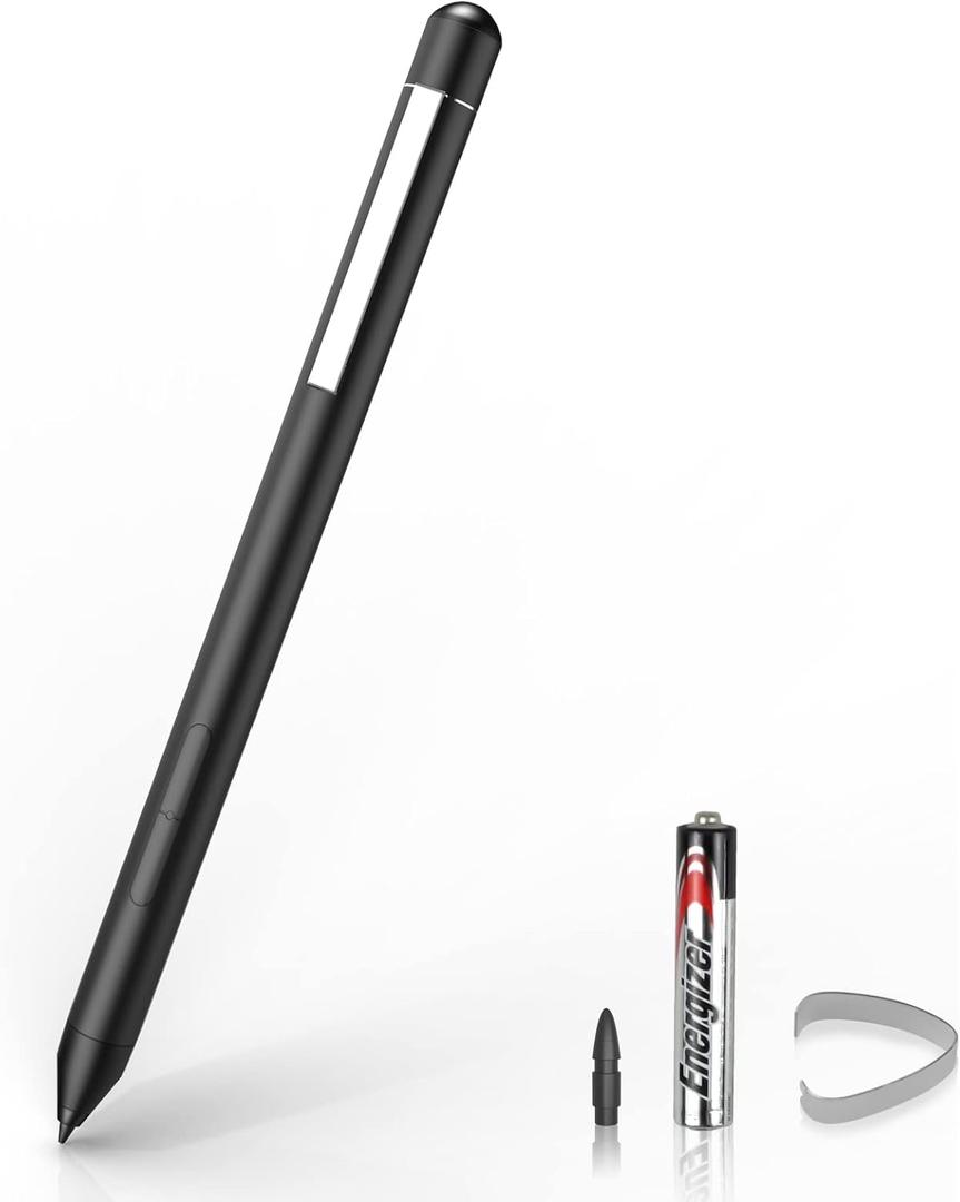 Pen for Microsoft Surface (2500-Hour Working Time), Stylus Pen for Surface Pro 11/10/X/9/8/7/6/5/4/3, Surface Go 3/2/1, Surface Book Laptop Studio 4/3/2/1, Palm Rejection, 1024 Levels Pressure (Dark Black)