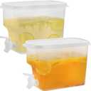 Jucoan 2 Pack 0.9 Gallon Fridge Beverage Drink Dispenser with Leak-proof Spigot, Plastic Cold Drink Juice Beverage Dispenser Jug for Party Drink, Juice, Iced Tea, Lemonade, Cold Brew