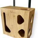 Trash Bag Dispenser & Grocery Bags Holder by Weneder - Bamboo 2 in 1 Kitchen Organizer for Garbage and Plastic Bags - Under Sink Storage, Over Cabinet Door and Wall Mounted - Wooden Home Organizers