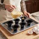 2 Pack Popover Pans, 12 Cups Nonstick Muffin Cupcake Pan, Carbon Steel Round Cheesecake Tin Bakeware Mould for Oven Baking, Muffins, Quiches, Pudding Cakes