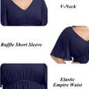 Pinup Fashion Women Bridesmaid Dresses for Wedding Guest Plus Size - Formal Chiffon Long Maxi Dress (Blue), 18W