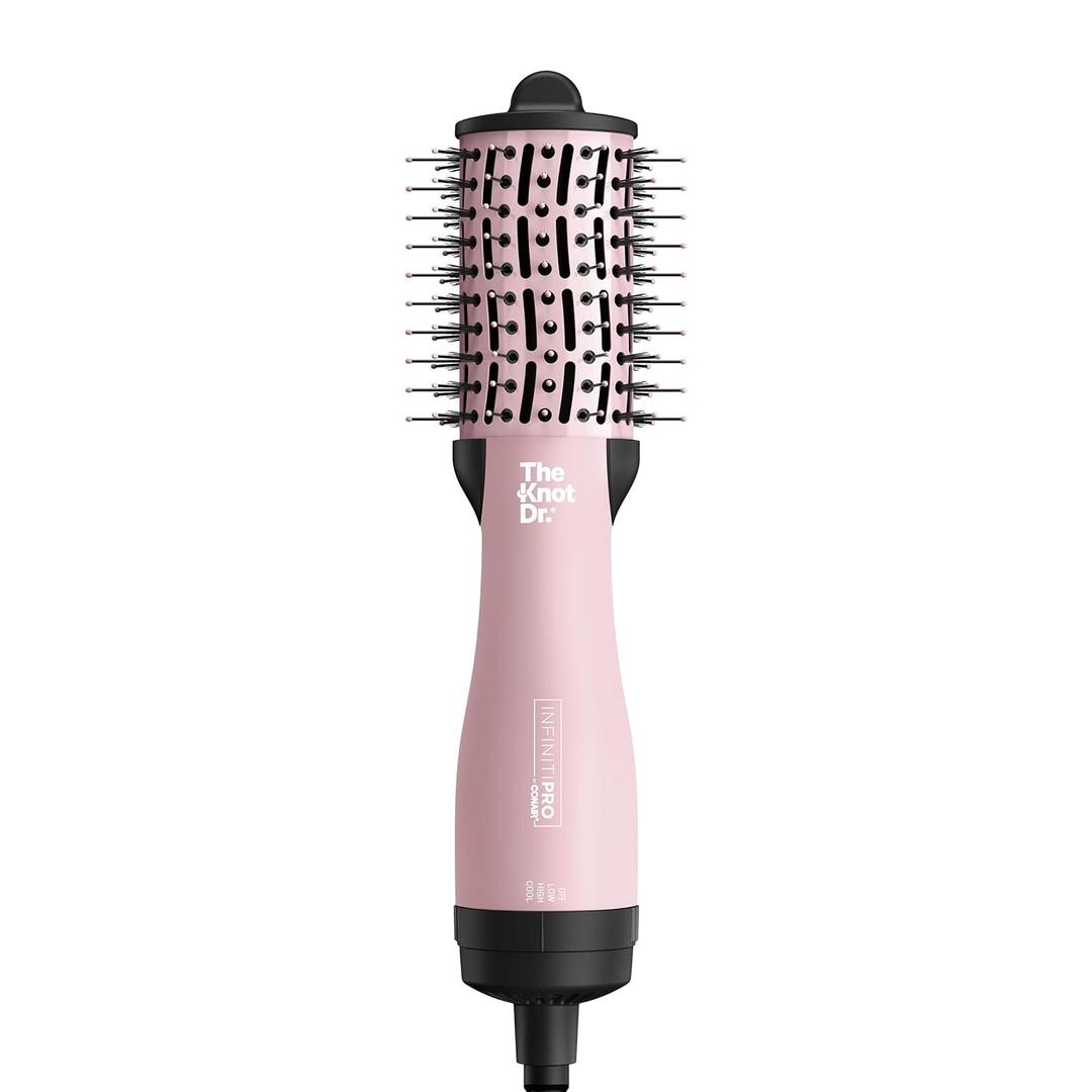 INFINITIPRO BY CONAIR The Knot Dr. All-in-One Travel Friendly Oval Dryer Brush, Hair Dryer & Volumizer, Hot Air Brush (1 Count (Pack of 1))