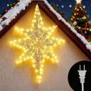 48 x 40.5 in Christmas Bethlehem Star Outdoor Additional 120V LED Light String with Us Plug Outdoor Bethlehem Christmas Light Waterproof Lighted Xmas Star Hanging for Xmas Decor