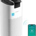 MORENTO Air Purifiers for Home Large Room Up to 2050 Ft² with PM 2.5 Air Quality Sensor, Smart WiFi and Sleep Mode, Hepa Filters Filter Airborne Particles, Handheld Home Air Purifier - White