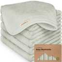 6-Pack Baby Washcloths  Soft Absorbent Viscose from Bamboo Washcloths for Face, Body, Baby Towels for Newborn, Kids, Toddlers, Infant, Gentle on Sensitive Skin, 10x10 Reusable Face Towels (Dove)