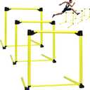3 Pack Adjustable Height Hurdles Training Equipment, Agility Speed Jumping Training Equipment for Basketball Soccer Football Dogs, Indoor & Outdoor, Detachable Hurdles Track and Field(Green)