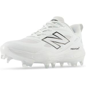 New Balance Women's Fresh Foam Velo V4 Molded Softball Shoe, White/Black, 6 W