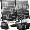 NFESOLAR Solar Fountain Kit, 30W Solar Pond Pump with Pond Filter, 200 GPH Submersible Pump, 4 Sprayers for Outdoor Pond 200-600 Gallons, Fish Tank and Garden Water Features N3213
