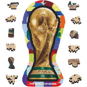 FIFA World Cup 2026 Trophy Wooden Puzzles - 5MM Thick Officially Licensed Poster Puzzles - Premium World Cup 2026 Merchandise, Memorabilia Gift for Football Fan, 200 pcs Jigsaw Puzzle