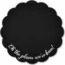 Hoteam Scalloped Round Magnetic Board, Personalized Travel Magnetic Boards for Photos & Keepsakes Display, Decorative Travel Memory Wall Art, Heavy-Duty Metal Panel Gift for Travelers(20 Inch)