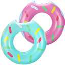 HeySplash Inflatable Pool Float, Funny Beach Floaties Swim Party Toys Summer Swimming Float Ring, Inflatable Cute Pattern Pool Tubes