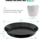 6 Pack Plant Saucer 12 14 16 18 20 22 Inch Plastic Plant Tray, Sturdy and Durable Flower Pot Container Accessories Plant Pot Saucers for Indoor and Outdoor (18 Inch, Black)