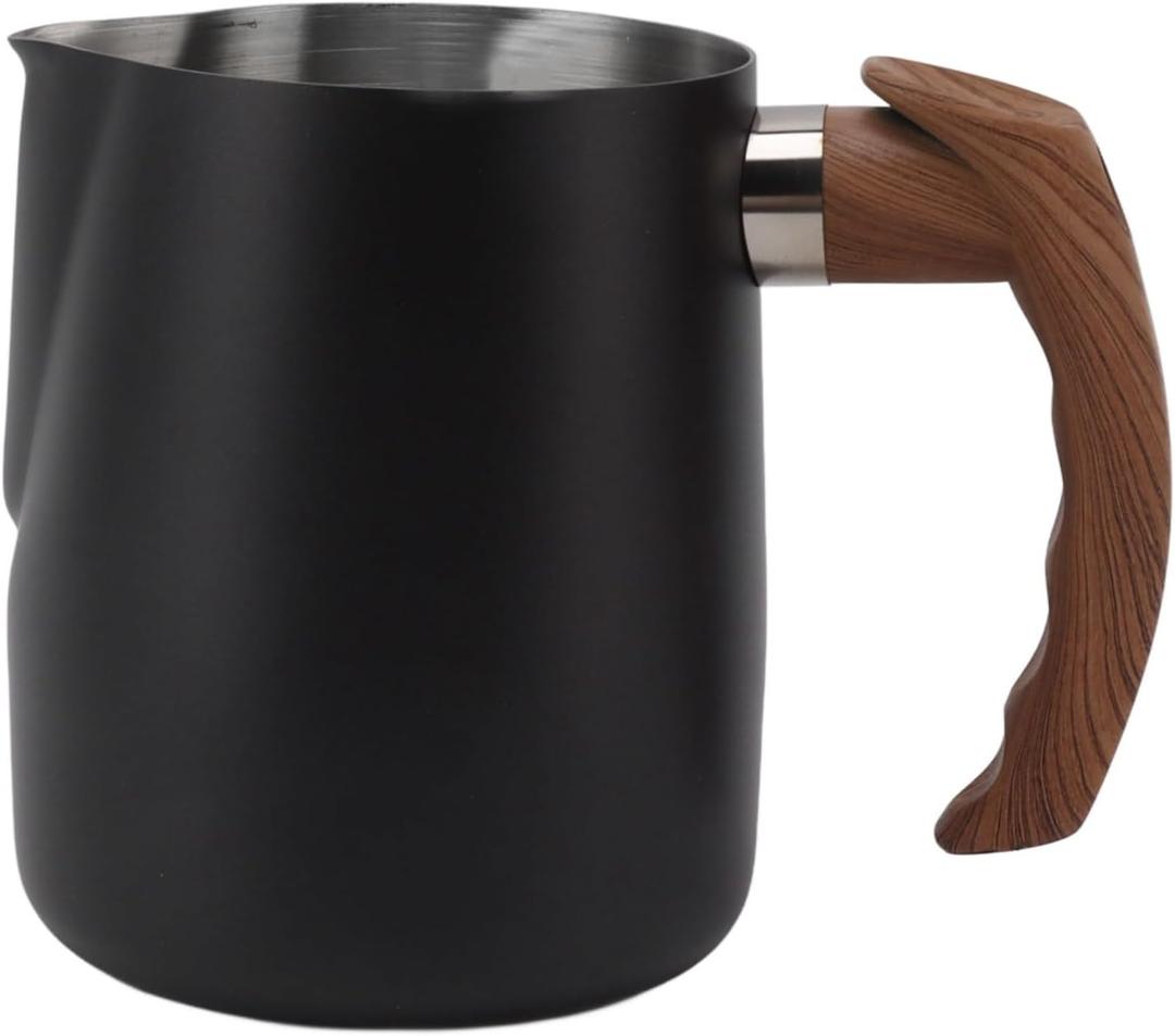 Milk Frothing Pitcher, 34oz Barista Steaming Cup with Measurement Scale, Dripless Spout, Ergonomic Handle for Espresso, Cappuccino, Latte Art, Ideal for Home, Cafe, Office Use