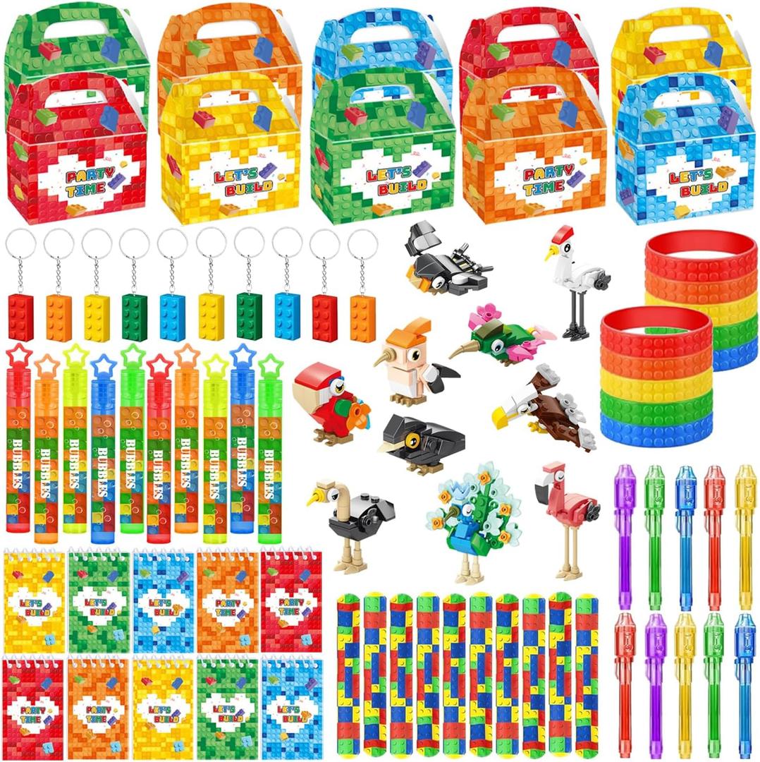 Party Favor Supplies Decorations for Birthday Theme, Serve 10 Guests Wristbands Keychains Notebooks Gift Bags for Birthday Theme Outdoor Decor