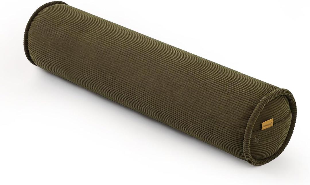 Long Bolster Pillow for Bed – Soft Corduroy Body Pillow for Adults, Ergonomic Full-Length Support for Better Sleep,39 x 7.87 Inches,Martini 0live