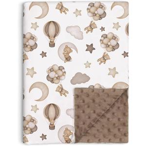 Bear Baby Blanket for Unisex Boys Girls, Brown Bear Toddler Soft Minky Blanket with Double Layer Dotted Backing, Nursery Newborn Baby Crib Receiving Blanket, 30"x40"