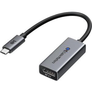 Cable Matters 80Gbps Unidirectional USB C to DisplayPort 2.1 Adapter, [16K@60Hz, 8K@240Hz, 4K@960Hz and HDR], Thunderbolt 5/4, USB4 Compatible with VR Headset, MacBook, iPad Pro, XPS, Surface Pro