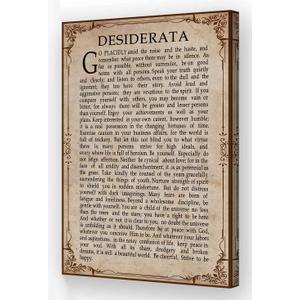 Wallpicss Desiderata Poem Framed Wall Art Canvas Painting Inspirational Quote Posters Vintage Prints Desiderata Wall Art Poetry Poster Office Decor 16x24 inches