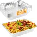 9x13 Aluminum Pans, 10PCS Extra Heavy Duty Disposable Foil Pans for Family Parties And Outdoor Camping, Can Be Used For Baking, Freezing Food, And Serving food (Bottom size: 8X11.1in) (10pack) (Silver)