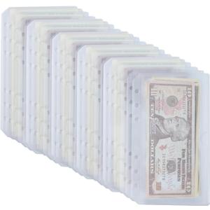 UMSICHT 25pcs A6 Binder Pockets with No Zippers, Semi-Circular Opening, Zipless Budget Envelopes for Cash System, A6 Binder Pouch for 6 Ring Binder, Money Folder Organizer for Cash.