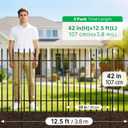 Thealyn Metal Decorative Garden Fence 42" H x 30" W (5 Panels, Total Length 12.5 feet), Metal Border Folding Fence, Landscape Fencing Dog Fence Pet Fence for Flower Bed, Yard, Animal Barrier