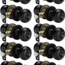 goldenwarm Black Interior Door Knobs, Matte Black Privacy Door Knob, Black Door Knobs Interior Bulk, Indoor Bedroom Bathroom Door Knob(10 Pack, Matte Black)