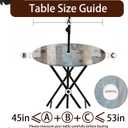 Outdoor Tablecloth with Umbrella Hole and Zipper, Round Fitted Patio Table Covers for Spring/Summer, Machine Washable Outdoor Picnic Table Cloth (Wooden, 45-52" Round)