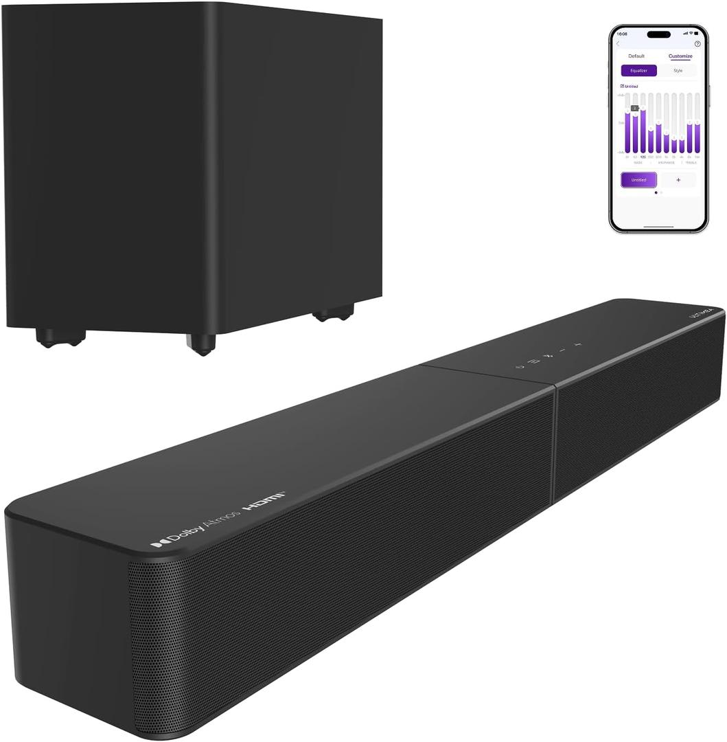 ULTIMEA 2.1 Sound Bar for TV with Dolby Atmos and Wireless Subwoofer