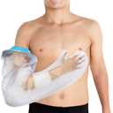 Asunby Kids Cast Covers for Shower Full Arm Waterproof, Rusable Long Bandage Protector Bag for Teens Broken Hand,Wrist,Finger,Elbow, Soft Comfortable Showering Sleeves to Keep Child Wounds Dry(Long)